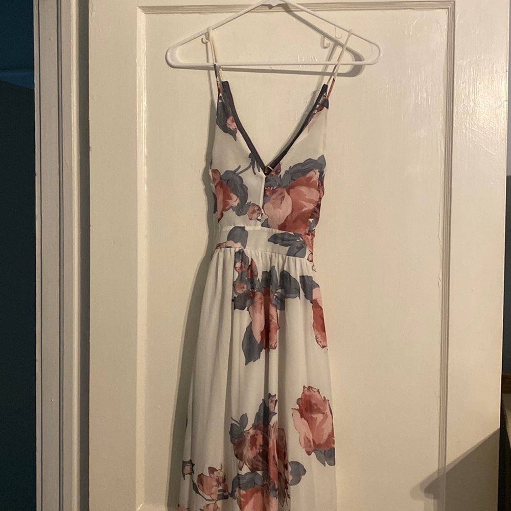 White Flower Maxi Dress